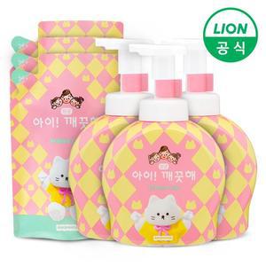 아이깨끗해X어프어프 대용량 490ml용기 3개+450ml리필 3개 화이트릴리