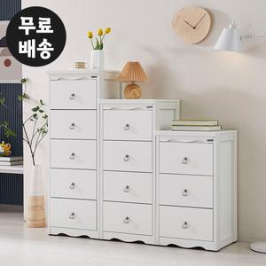 로엘 서랍장 3종세트 1200 슬림(5단/4단/3단/화이트)