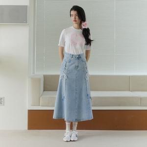 [에고이스트](센텀시티점)[BLUE LABEL] 레이스업 A라인 데님 스커트 (ER2ODS01)
