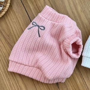 반려견 골지 크롭 리본 조끼 1P 반폴라 터틀넥 나시 (WFH37EV)
