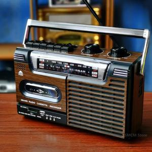 휴대용 빈티지 레트로 USB AM FM SW 멀티밴드 라디오 스테레오 무선 블루투스 붐박스 Mp3 오디오 카세트 테이프 플레이어 녹음기 TF