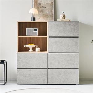 (착불)로쏘 블록 E0 광폭 4단 와이드 멀티 LPM 서랍장 1200 세트