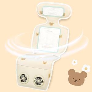 [꿈비] 아이스허그 듀얼팬 쿨시트 2.0 테디베어 카시트 통풍 쿨시트 유모차 라이너