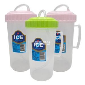 플라스틱 손잡이 빨대컵 500ml 3개 뚜껑형 (WFHO5PM)