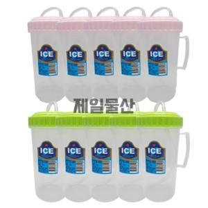 플라스틱 손잡이 빨대컵 500ml 10개 뚜껑형 (WFHO62M)