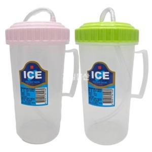 플라스틱 손잡이 빨대컵 500ml 2개 뚜껑형 (WFHO5O6)