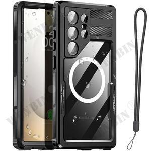 삼성 S25 S24 S23 울트라 플러스 Fundas용 케이스 커버 360 Magsafe IP68 방수 Capa