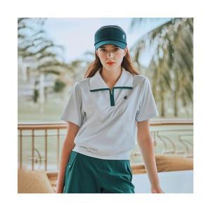클리브랜드 골프웨어 냉감 스판 컬러티핑 와이드카라 여성 반팔티셔츠 화이트_CGWST42639WH 183524