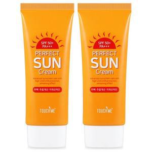 [터치미] 퍼펙트 선크림 60ml x2개 / SPF50+PA+++ (미백/주름개선/자외선차단) 3중기능성