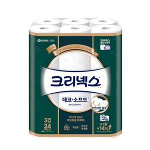 크리넥스 데코 소프트 3겹 30m 24롤 x 1팩/휴지/화장지