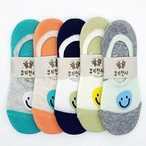 [셀러허브 패션][JHP626QU_51]영유아 유아양말 덧신 스마일 페이스 묶음