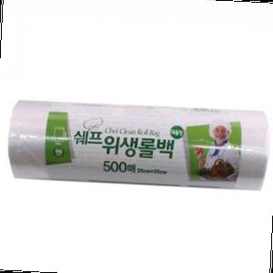쉐프 롤백 소 25cm x 35cm 500매 봉투 일회용 팩 업소용 비닐 주방