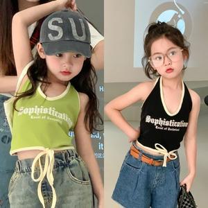 [삐삐네옷가게]여아용 리본 크롭 댄스 나시탑