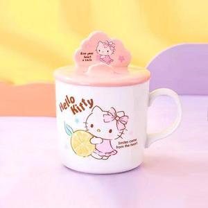 [BZI2I8NO_51G2]산리오 헬로키티 뚜껑 거치대 머그컵 400ml