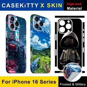CASEKiTTY 스킨 랩 iPhone 16 Pro Max 뒷면 커버 필름 Plus 스티커 강력한 보호 데칼 사이드 프레임