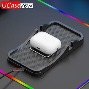 자동차 무선 충전기 패드 미끄럼 방지 실리콘 패드 USB C 타입 고속 충전 매트 스탠드 자동차 액세서리 5W
