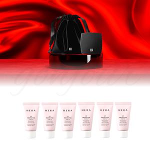 헤라 손거울 벨벳 파우치 set & 헤라 톤업 선크림 90ml (15ml 6개) 세트