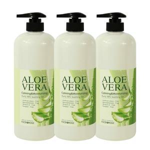[푸드어홀릭](3개)푸드어홀릭 알로에베라 수딩젤 1000ml /펌프형 대용량 병풀추출물함유 진정 수딩겔