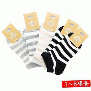 [RGP84Q7R]베이직5 7 8세용 5켤레 발목양말 랜덤 아동용