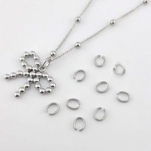 비즈톡 [S1-19-001]써지컬스틸 펜던트고리 U자고리 5x6mm 무도금 ,1개