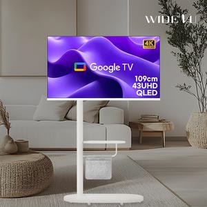 와이드무빙뷰 화이트에디션 43인치 QLED 4K UHD 이동식 스마트 TV 타원형 삼탠바이미 셋트