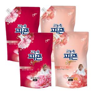 피죤 고농축 시그니처 섬유유연제 리필, 1.6L, 라피에스타, 2개 + 플라워페스티벌, 2개