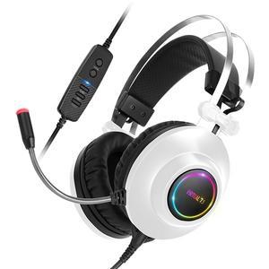 앱코 HACKER N550 ENC (화이트) 가상 7.1 RGB 진동 노이즈 캔슬링 마이크 3D 초경량 헤드셋 빠른 배송 ~DJ