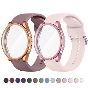 갤럭시 워치용 TPU 케이스 및 실리콘 스트랩 워치 4 5 6 7 40mm 44mm 밴드 스크린 보호 커버 범퍼