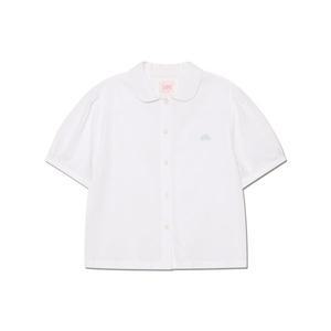 매장정품 리 LEE 우먼 라운드 카라 반팔 셔츠 화이트 LE2402SS64WH 728489