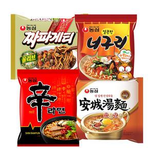 신라면 10봉 + 안성탕면 10봉 + 너구리 10봉 + 짜파게티 10봉