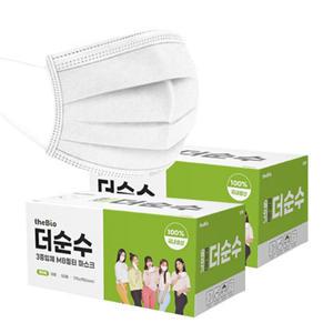 국산 더순수 비말차단 3중필터 보건용 의료용 일회용 덴탈마스크 50매 x 4박스 200매