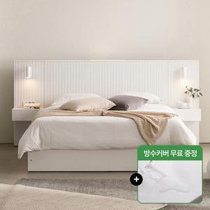 에센셜 호텔 LED 조명 수납 침대 LK+협탁 2EA 착불배송