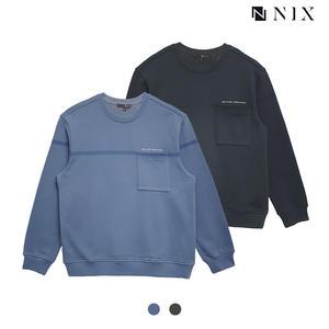 [NIX]유니) 포켓 프린트 워싱 맨투맨 (FNQSCTM771P)