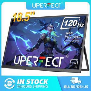 UPERFECT 120hz 휴대용  18.5인치 FHD IPS 노트북 컴퓨터 디스플레이 USB C 외부 화면듀얼 스피커 포함 VES