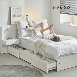 [5월 5% 최종판매가 198,550] 휴도 선유 정품 조야 패브릭 쿠션형 호텔식 LED 빅서랍 수납침대 싱글 퀸 (SS/Q)