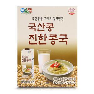 정식품 국산콩 진한 콩국 950ml x 4팩 콩국물 콩국수 콩물 두유 코스트코