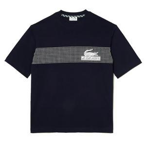 [라코스테]LACOSTE 라코스테 네트 프린트 반팔티 TH5590-166 루즈핏 티셔츠 네이비