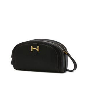 헤지스 액세서리 24FW [아카이브H] 블랙 H장식 투탑지퍼 크로스백 HIBA4F031BK