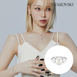 [스와로브스키/본사정품] Matrix 로듐 크리스털 펄 반지 5689631_5689630_5689628