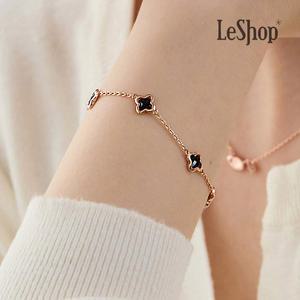[르샵주얼리] 14K 포인트 클로버 팔찌(GoldPlated)_LJ0340BRB
