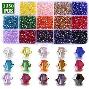 바이콘 크리스탈 비즈 박스 다면형 불규칙 유리 세트 쥬얼리 제작용 스페이서 키트 DIY 팔찌 3mm 4mm 6mm 15 그리드
