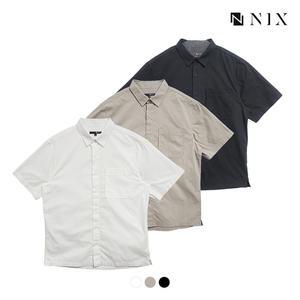 [NIX]남)기본카라 세미오버핏 반팔 셔츠(FNQMCSH101P)