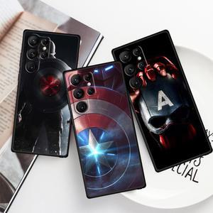 아트 마블 캡틴 아메리카 갤럭시 S24 S23 S22 S21 S20 FE S10 S10E 플러스 울트라 프로 라이트 5G 블랙 소프트 폰 케이스