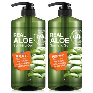 C2Y 알로에 수딩젤 대용량 1000ml 2개 펌프 수분크림 알로에베라 젤 겔 바디 로션 보습제