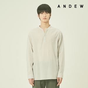 남성 세미오버핏 에어코튼 헨리넥 반오픈 긴팔 셔츠 O212SH120P)