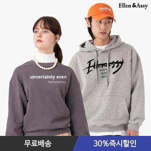 [30%즉시할인] 엘런아시 신상 봄 오버핏 맨투맨 후드티 반팔티셔츠 외 80종 남녀공용 XS~XL 긴팔티/라운드/무지