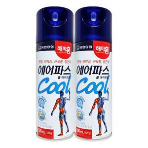 유한양행 해피홈 에어 파스 쿨 스프레이 200mL X 2개