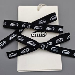 EMIS 이미스머리핀 뉴로고 리본 헤어 클립 블랙