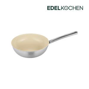 [에델코첸] 통3중 올 뉴 이지프리즘 웍팬+뚜껑 24cm (소이밀크)