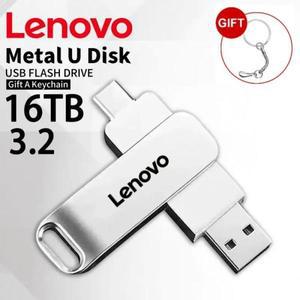 레노버 3.0 USB 플래시 드라이브, 방수 C타입 금속 고속 펜 컴퓨터 저장 장치에 적합, 16TB, 2TB, 512GB